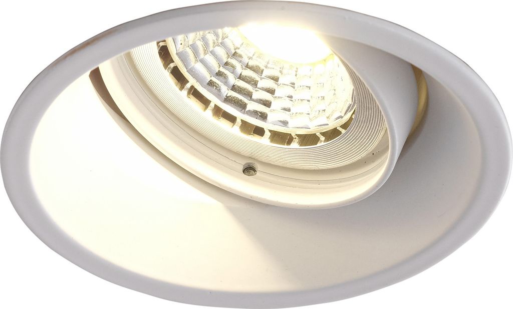Einbaurahmen Mattes Weiß blendfrei schwenkbar 827W Ø75 mm für GU10/MR16, rund, IP20, Alu-Druckguss