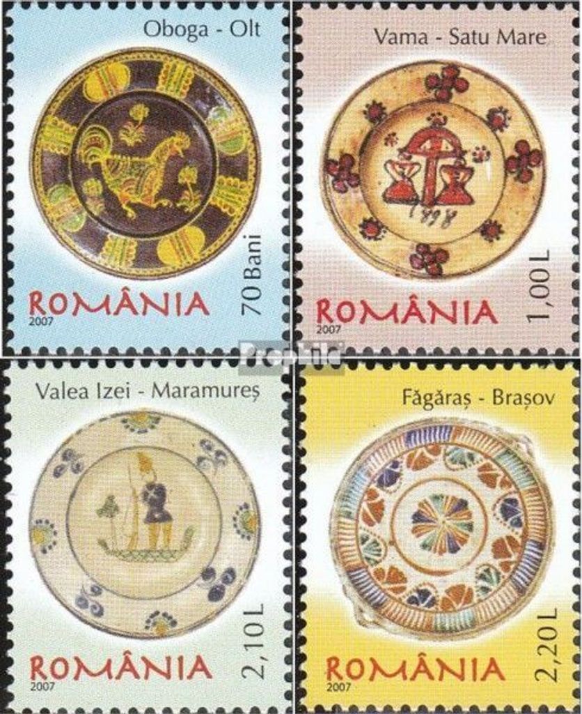 Briefmarken Rumänien 2007 Mi 6180-6183 (kompl.Ausg.) postfrisch Rumänische Keramik