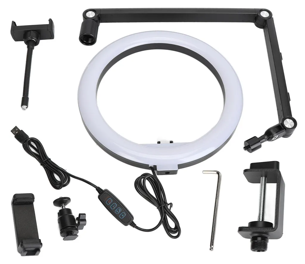 Éclairage d'appoint anneau LED circular avec trépied et support mobile