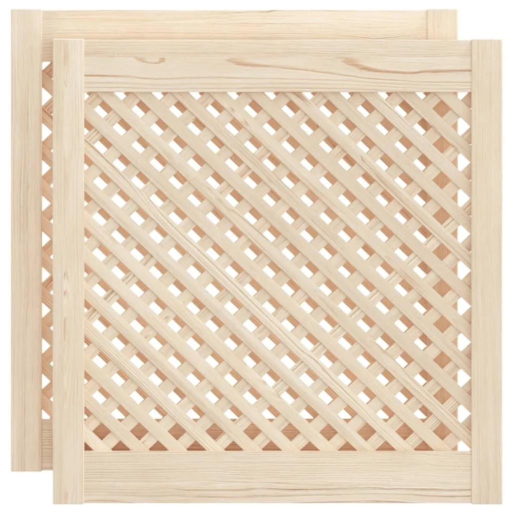 Set 2 Ante Reticolate 60x60 cm in Legno Naturale per Mobili Fai-da-Te