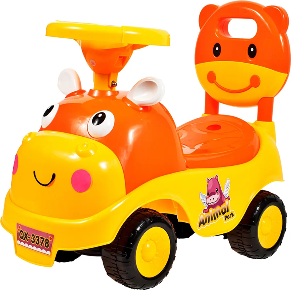 Déambulateur Enfant 2 en 1 avec Toboggan et Volant Musical Multicolore