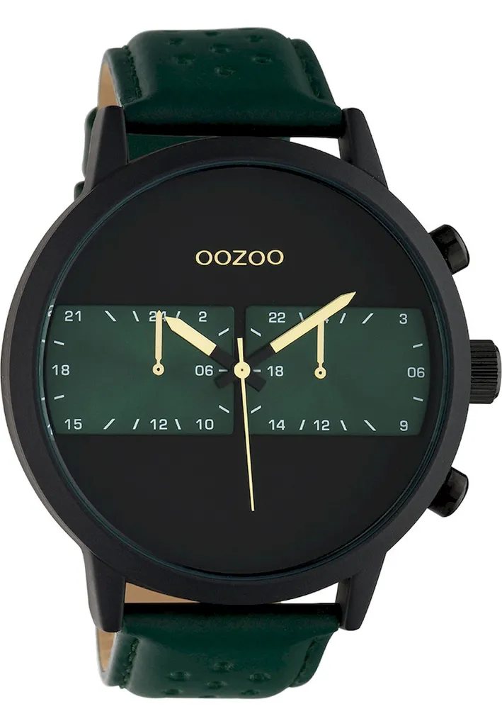 Montre Homme Oozoo C10517 Noir Vert : Lisibilité et Style sans Compromis