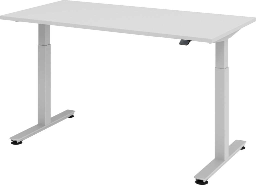 bümö Schreibtisch elektrisch XMST - Gestell: Silber, Größe: 160 x 80 cm, Nachbildung: Grau