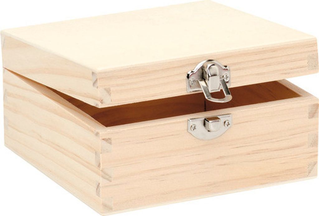 Holzbox quadratisch 13x13x7 cm Produktbild 