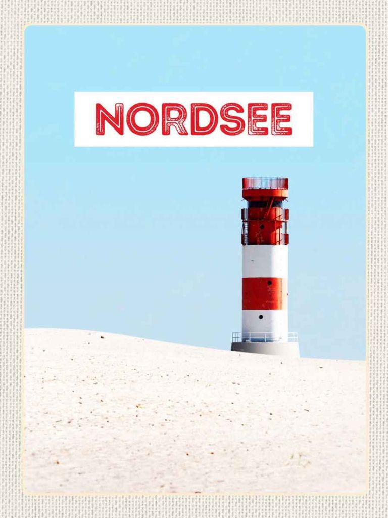vianmo Holzschild 40x30 cm Nordsee Deutschland Meer Leuchtturm Bildmotiv Reisemotiv Europa