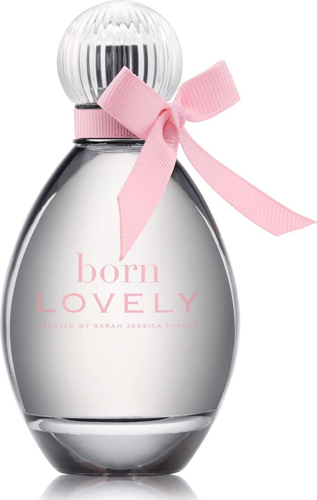 A bottle of Sarah Jessica Parker Born Lovely Eau de Parfum for women.