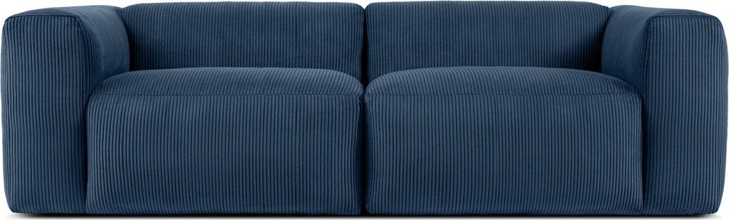 KONSIMO 2,5-Sitzer-Sofa mit extrem weicher und bequemer Sitzfläche "BUFFO", marineblau, Kordstoff, Modern ,250x73x96 cm
