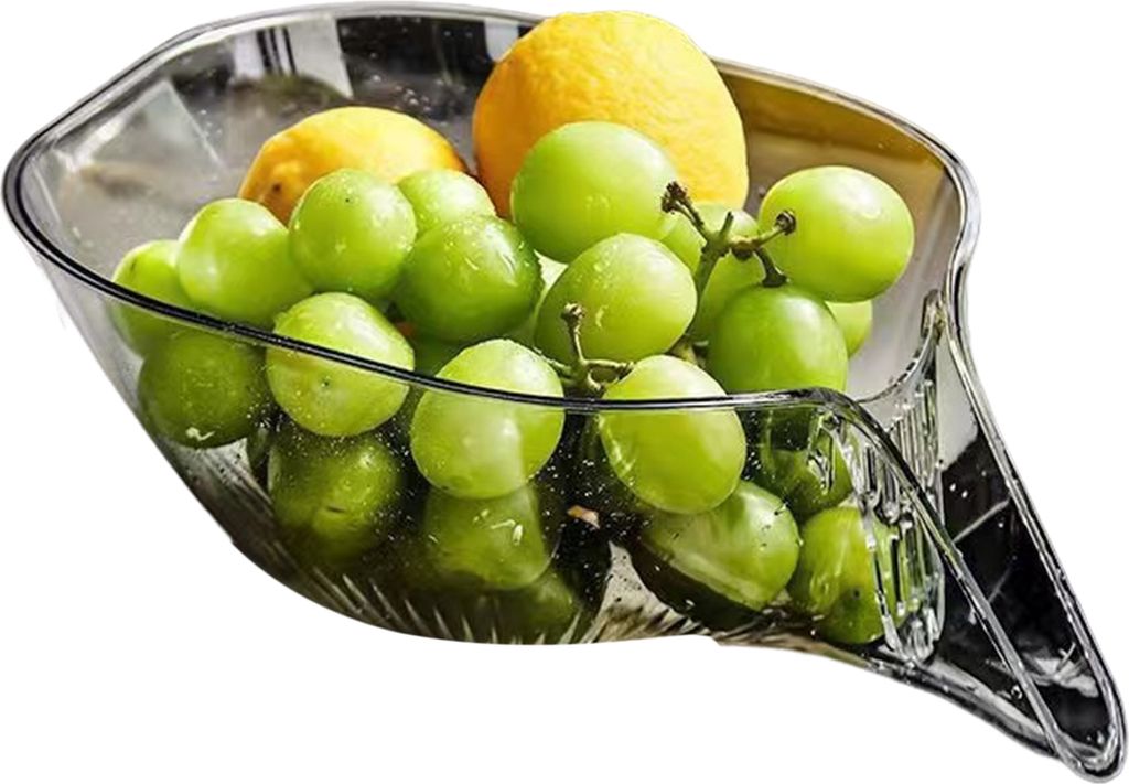 Obstabtropfkorb mit herausnehmbarem Sieb, lebensmittelecht, BPA-frei, transparent, Obstreinigungsschale, Küchenspülen-Auffangbehälter