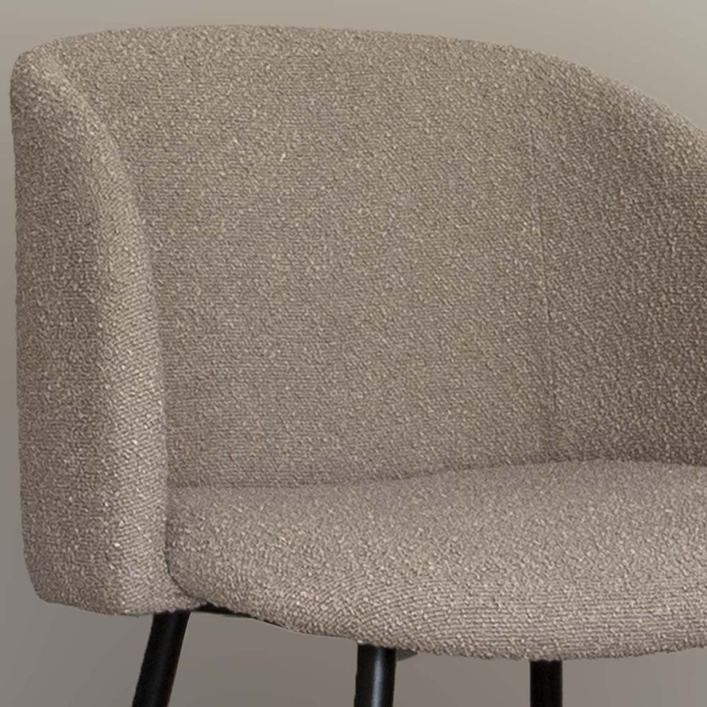 Milton & Oldbrook Bouclé Esszimmerstuhl Budapest Taupe - Produktbild 6
