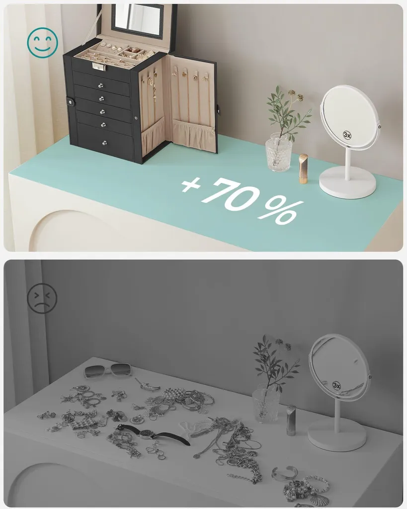 Boîte à bijoux JBC152B01 - Coffret de rangement noir pour bagues - 8