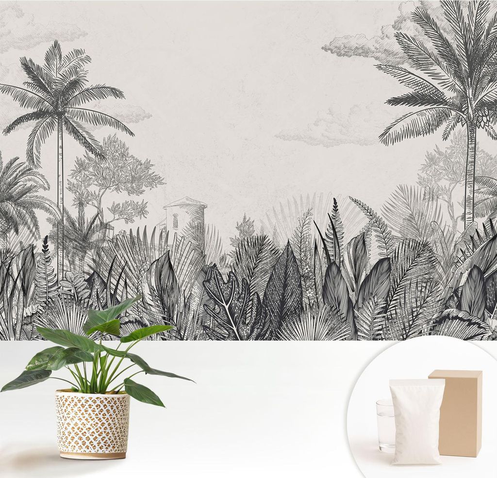 Fototapete - 152x104 cm - Tapete - Wandtapete - Wandbilder - Dekofolie - Tapete Folie - Wand - Dekoration - Wohnzimmer - Tropische Landschaft