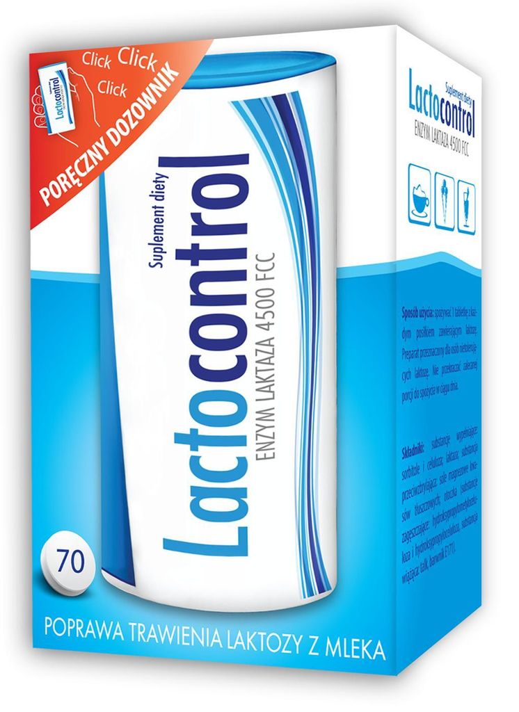 Enzým laktázy Lactocontrol vo forme tabliet – 70 kusov. Obrázok produktu 