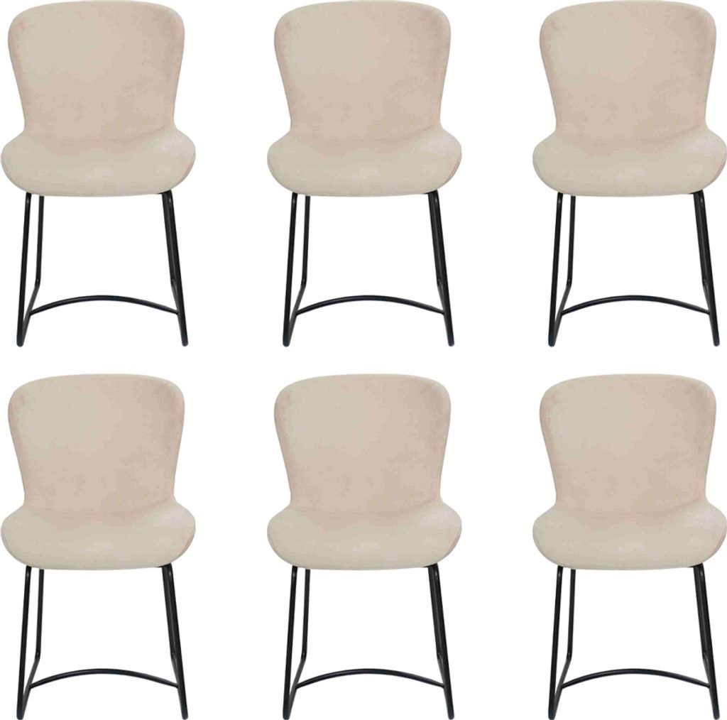 Weiß 6x Stühle Esszimmer Modern Metall Design Esszimmerstuhl JVmoebel