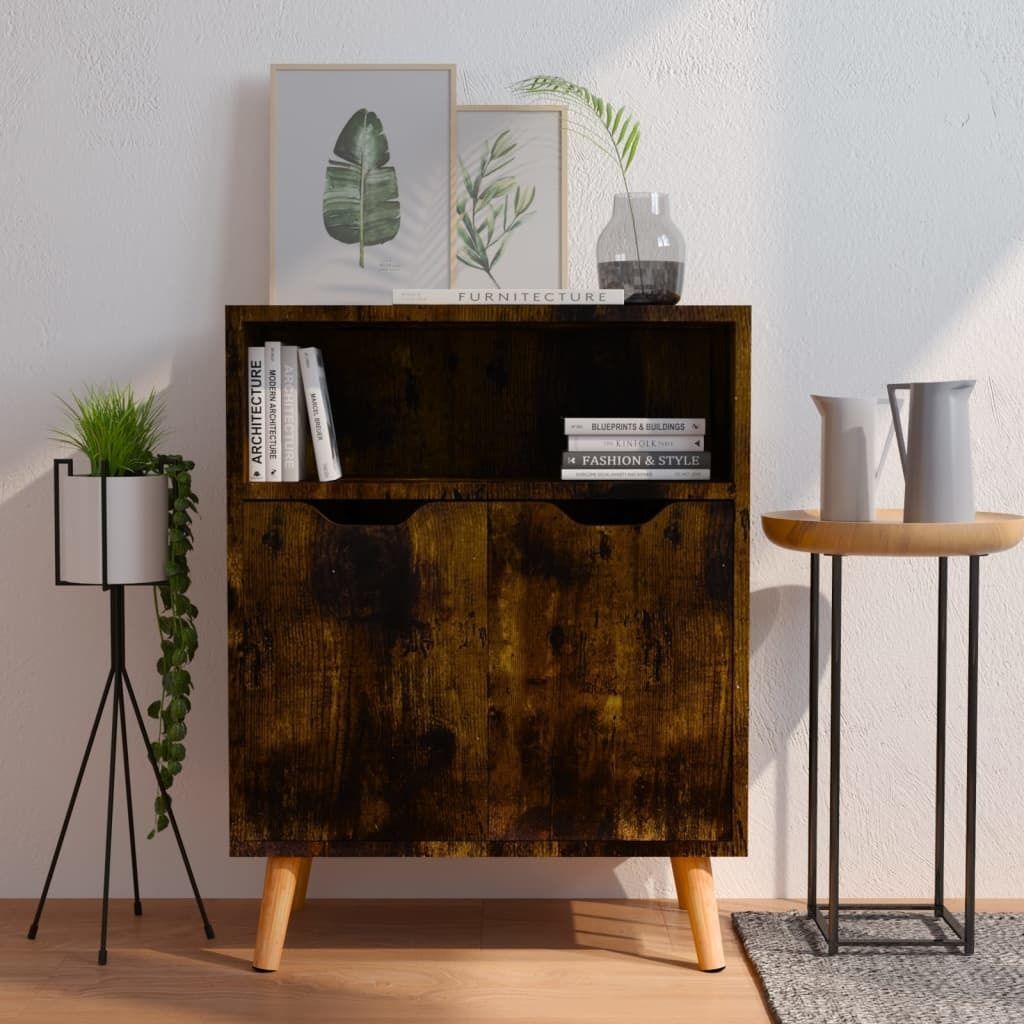 The Living Store Sideboard Räuchereiche 60x30x72 cm Holzwerkstoff