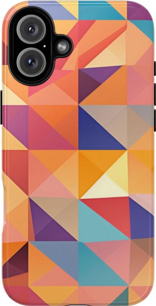Buntes geometrisches Mosaikmuster – Hülle Kompatibel mit iPhone 16 Plus