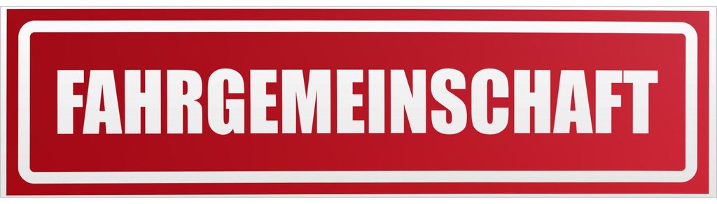 Kiwistar Fahrgemeinschaft invertiert Magnetschild Schild magnetisch - 30cm Rot - reflektierend - Magnetfolie für Auto PKW Kfz