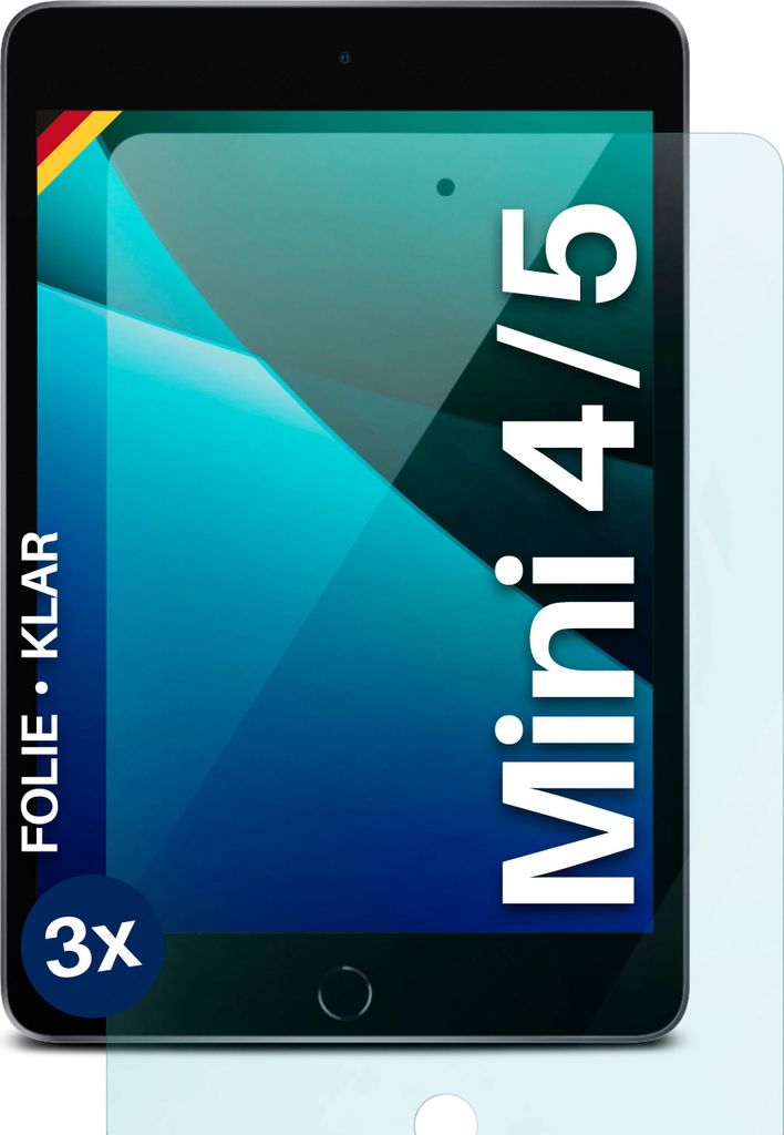 moex 3x Schutzfolie kompatibel mit Apple iPad mini (4.&5. Gen.) - Displayschutzfolie dünn Folie, Klar