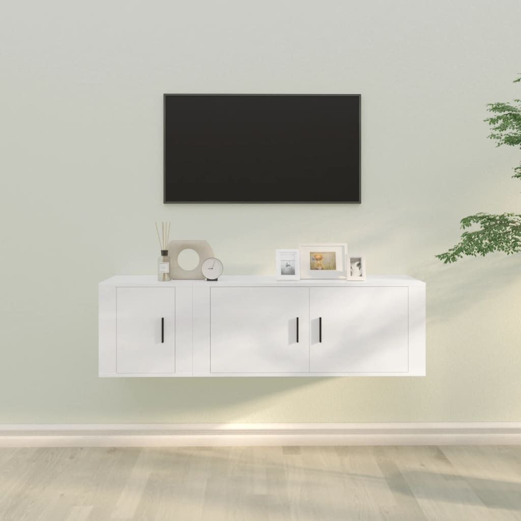 Maison Exclusive - 2-tlg. TV-Schrank-Set Weiß Holzwerkstoff