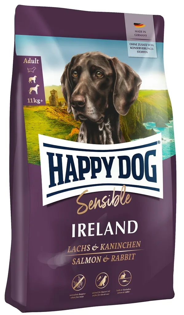 HappyDog 12,5kg Irlande Saumon & Lapin Croquettes Chien Sensible