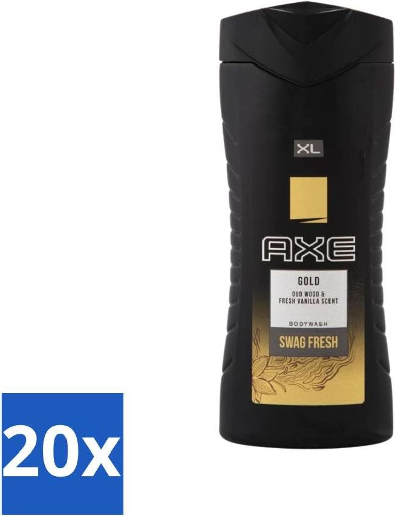 Axe XL Duschgel – Gold – Oud-Holz & Frische Vanille – Swag Fresh – 400 ml - Vorteilspack - 20 Stücke