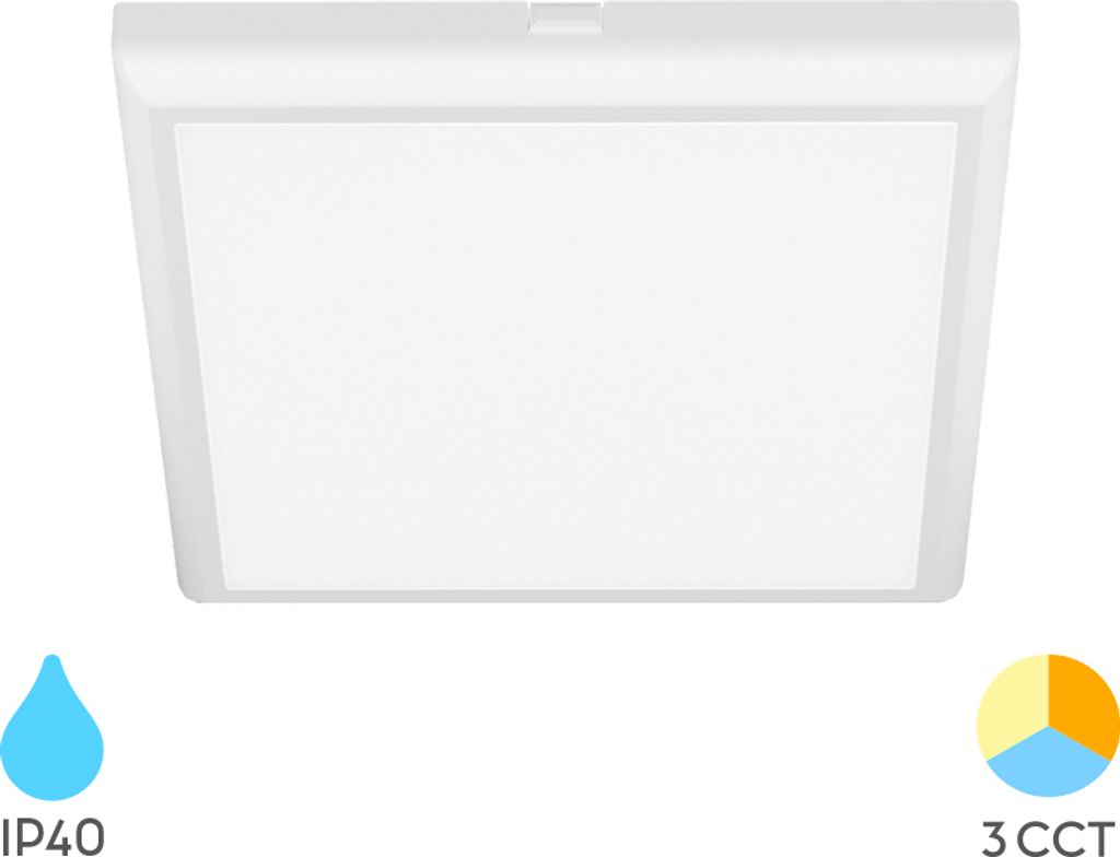 Braytron LED Panel Deckenleuchte Deckenlicht Eckig Flach 20W Wohnzimmer Kinderzimmer IP40 weiß