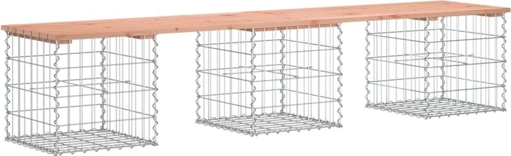 vidaXL Gartenbank aus Gabionen 203x44x42 cm Massivholz Douglasie