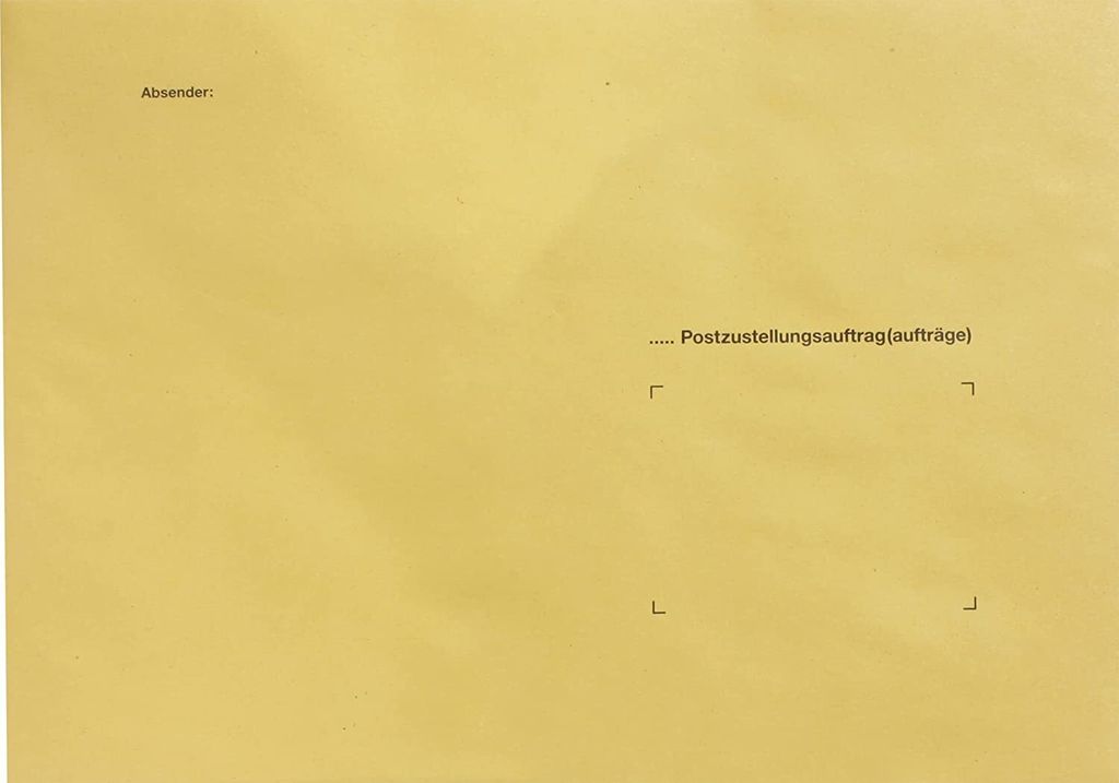 RNK Verlag Zustellungsumschlag DIN B4 ohne Fenster gelb 50 Zustellungsumschläge