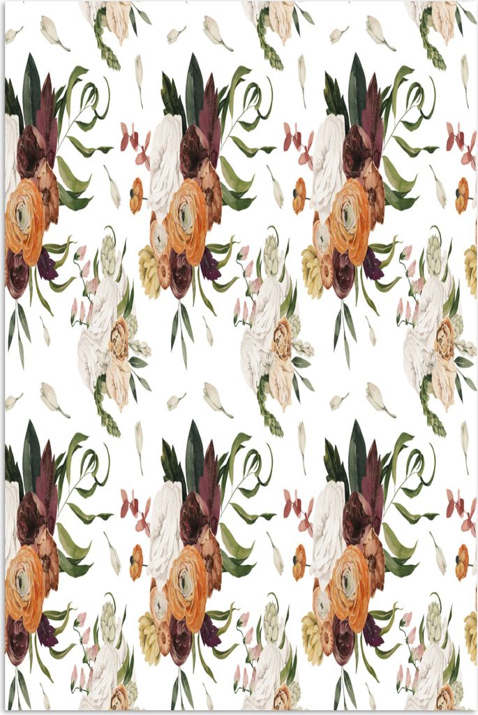 MuchoWow Poster Blumen - Farben - Muster 80x120 cm - Papierdruck