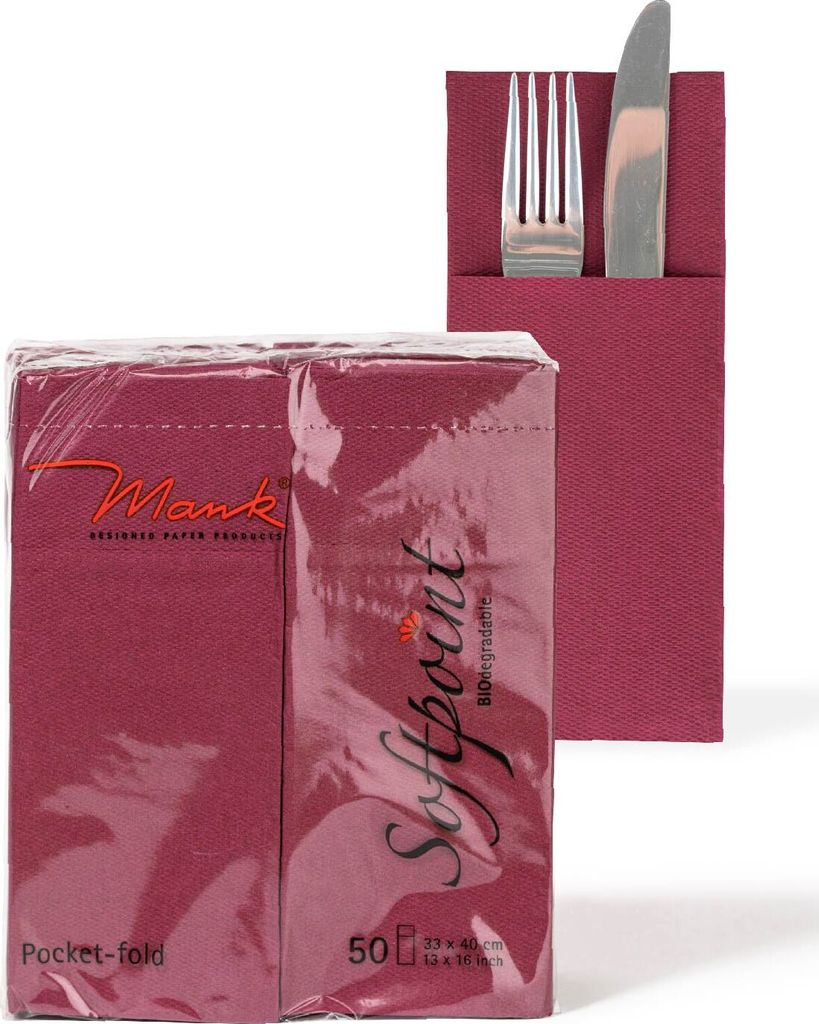 Softpoint "Pub" Besteckservietten Bordeaux, 40 x 33 cm, 50 Produktbild 