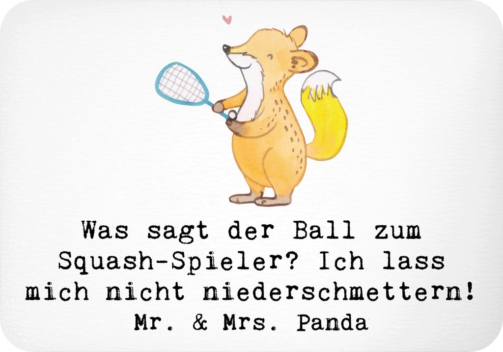 Mr. & Mrs. Panda magnet Squash Humor - Weiß - Geschenk, wandmagnet, zettelhalter, Sportler Geschenke, Teamsport, Notizhalter, Schläger, Kühlschr...