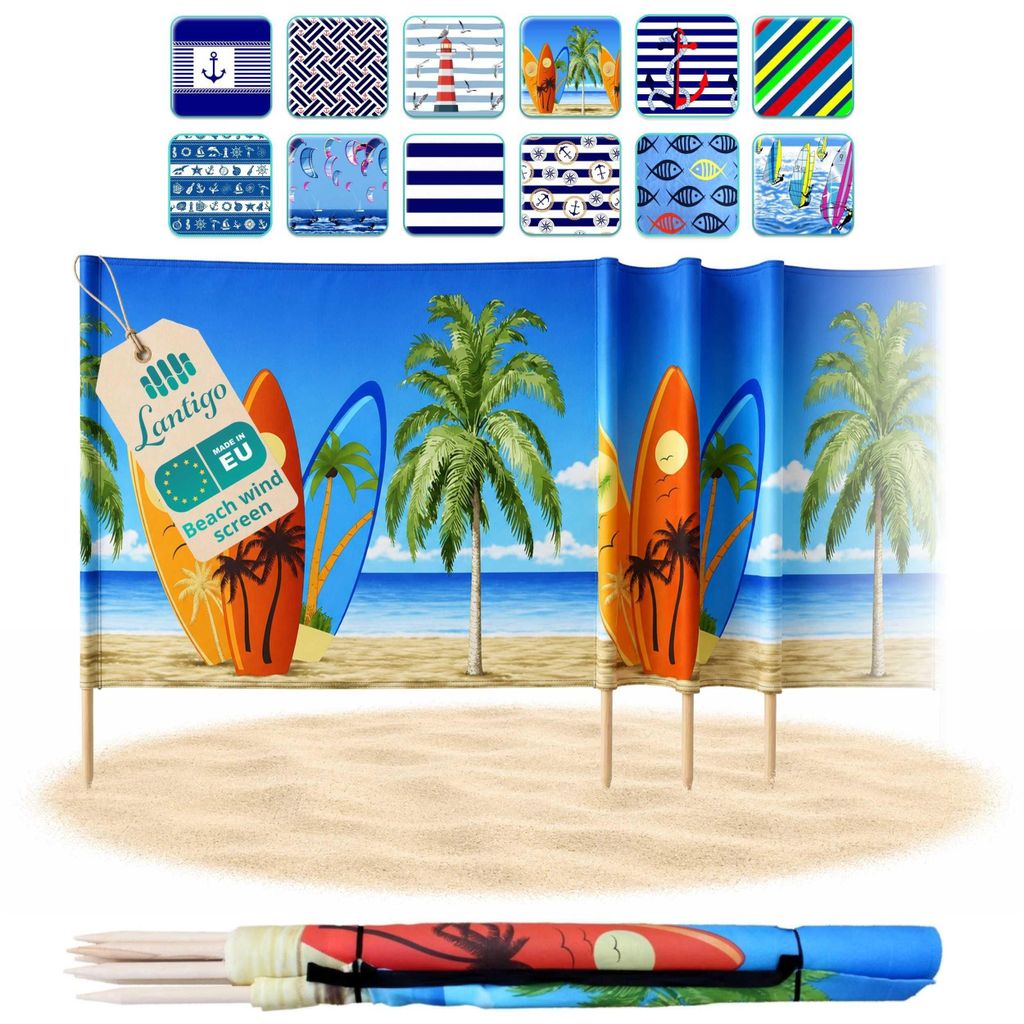 Lantigo Paravent de Plage Planche de Surf 6 m Brise-vent Image du produit 