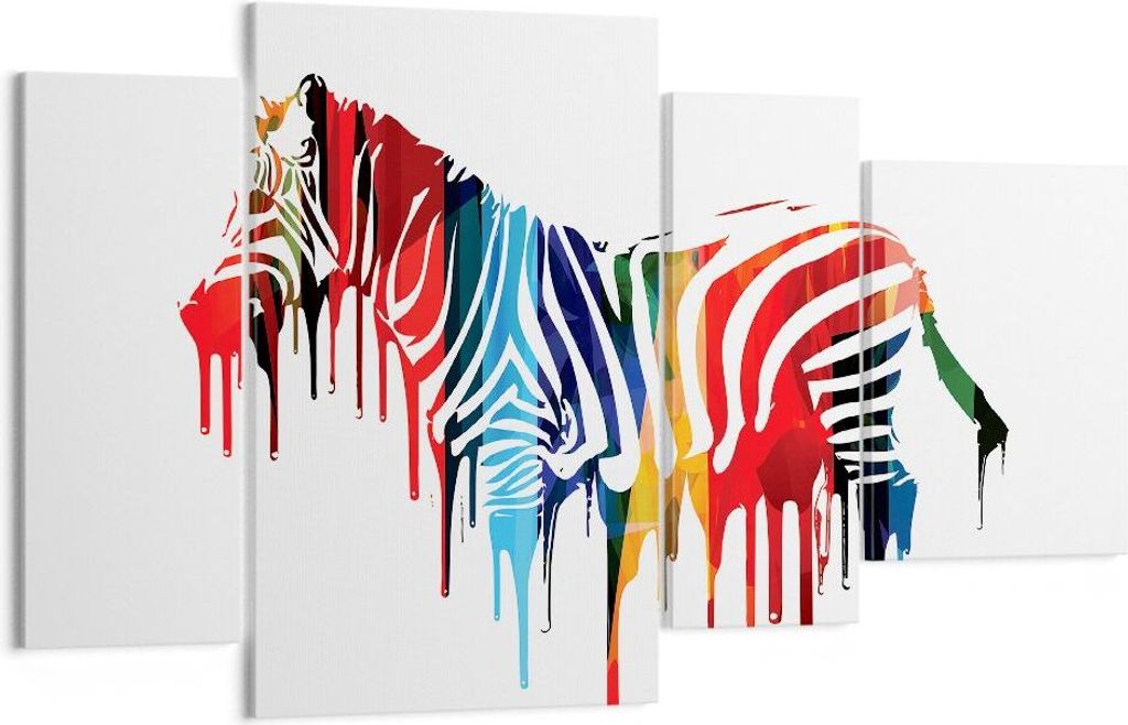 Bild auf Leinwand - Leinwandbild - Zebra Detail digital wild - 120x70cm - Wand Bild - Wanddeko - Leinwanddruck - Bilder - Kunstdruck - Wanddekorati...