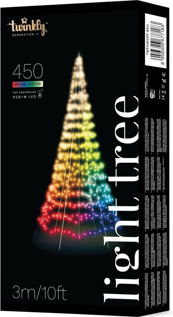 Twinkly Light Tree 450 RGBW LED, Pole black, 3 m, IP44 Zdjęcie produktu 