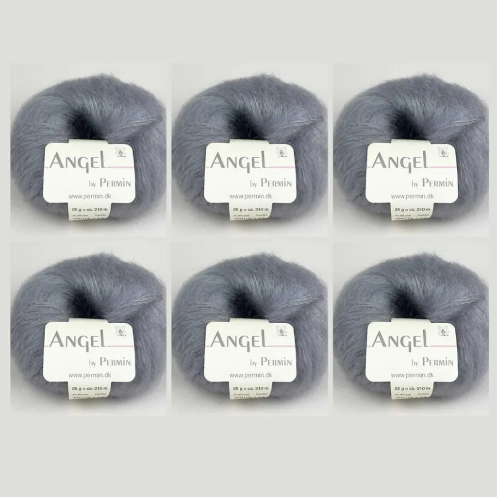 Fil mohair de chevreau et soie Permin Angel coloris vert brumeux 115