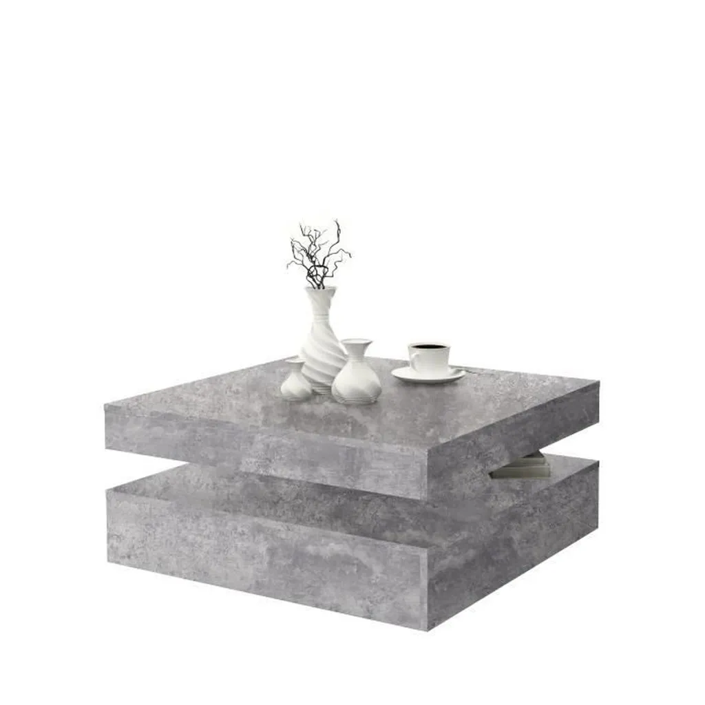 Table basse BigBuy PAL Gris 78x78x35,4 cm - Mobilier de salon moderne