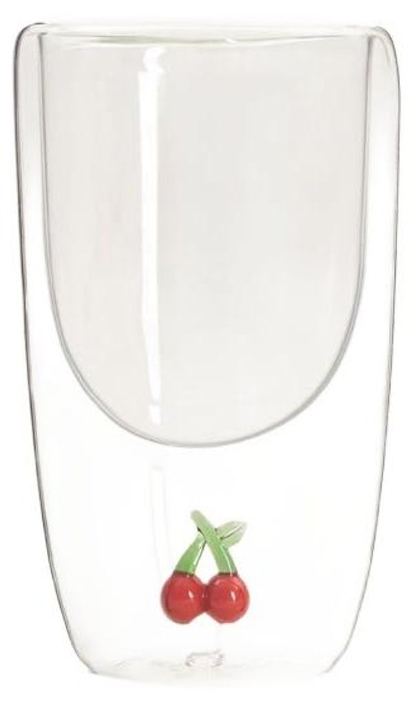 HOMLA FRULA Glas mit Doppelwand und Kirsche 0,35 l