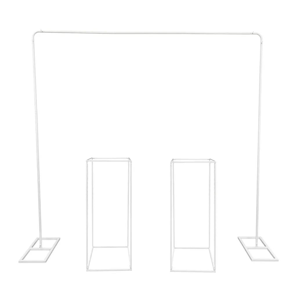 Support Arche en Métal Blanc pour Ballons et Fleurs - 2m x 1.5m
