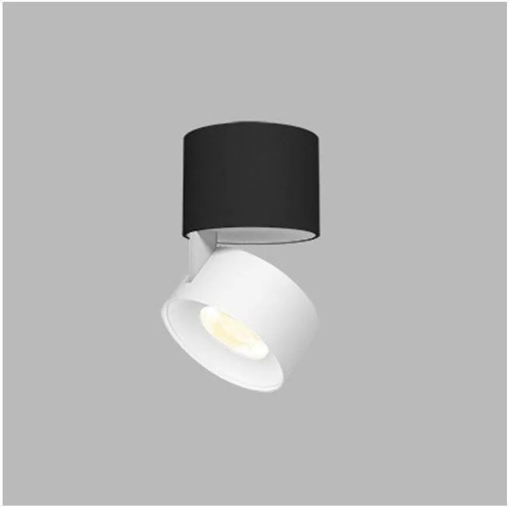 Apparecchio orientabile e inclinabile a soffitto LED2 KLIP ON CRI90, variante: 11 W, 3000 K, base nera, riflettore bianco