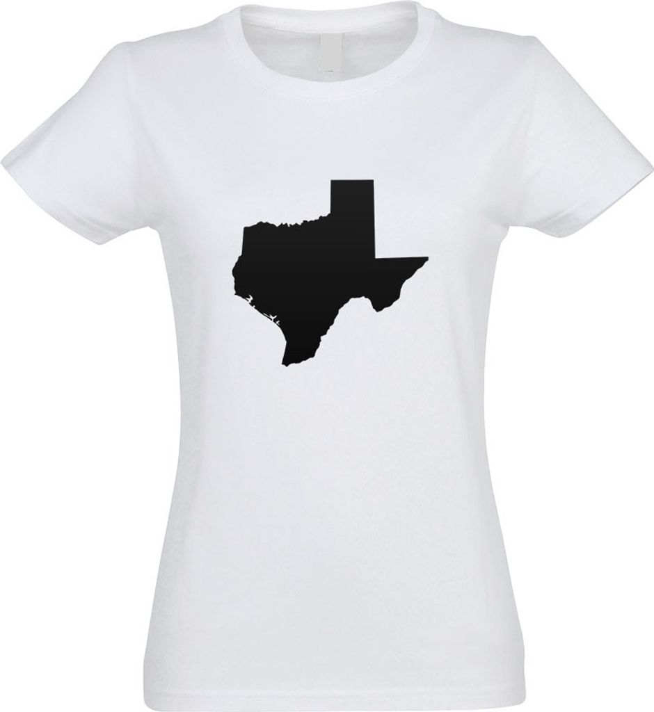 Kiwistar - T-Shirt tailliert - Damen - Weiss - USA - Bundesstaat - Texas - mit Motiv Bedruckt - Funshirt Design - Sport - Freizeit - Damen - XL