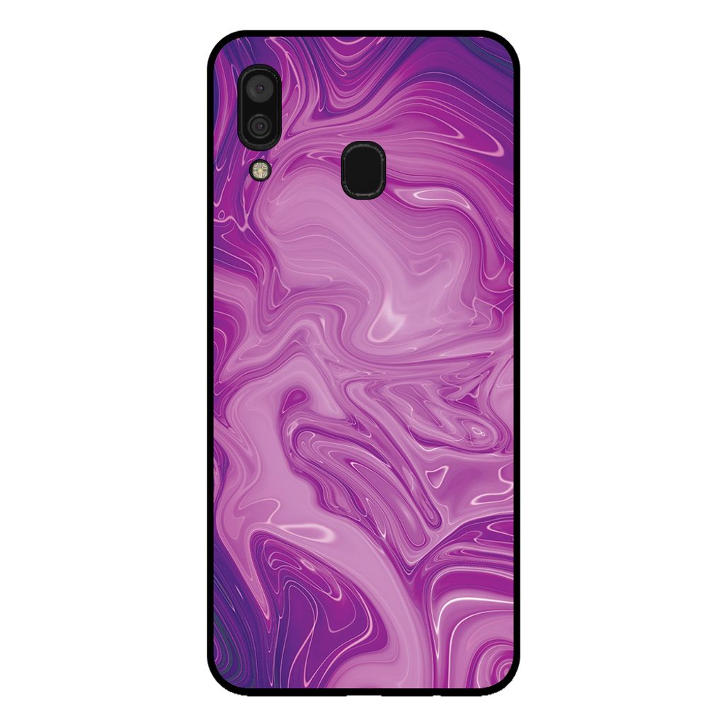 Smartphonica Handytasche für Samsung Galaxy A30 mit Marmordruck - TPU Rückseite Fall Marmor Design - Lila