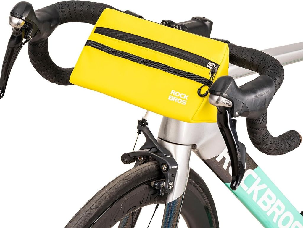 ROCKBROS Fahrradlenkertasche Dreieckstasche 1,3L Fronttasche für Rennrad, MTB, Gelb