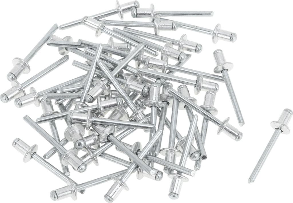 Dome Head Large Flange Blind Rivets 4.8mm Grip Diameter 8mm Grip Length 9.5mm Flange Diameter Aluminium Alloy Iron Silver Tone