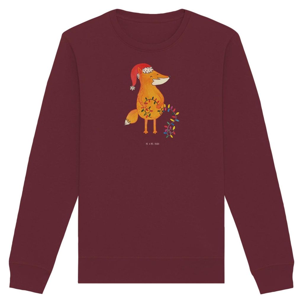 Mr. & Mrs. Panda Baumwoll Pullover Fuchs Weihnachten Größe S - Burgundy - Geschenk, Sweatshirt, Winter, Weihnachtszeit, Rundhals, Nikolaus, Pulli...