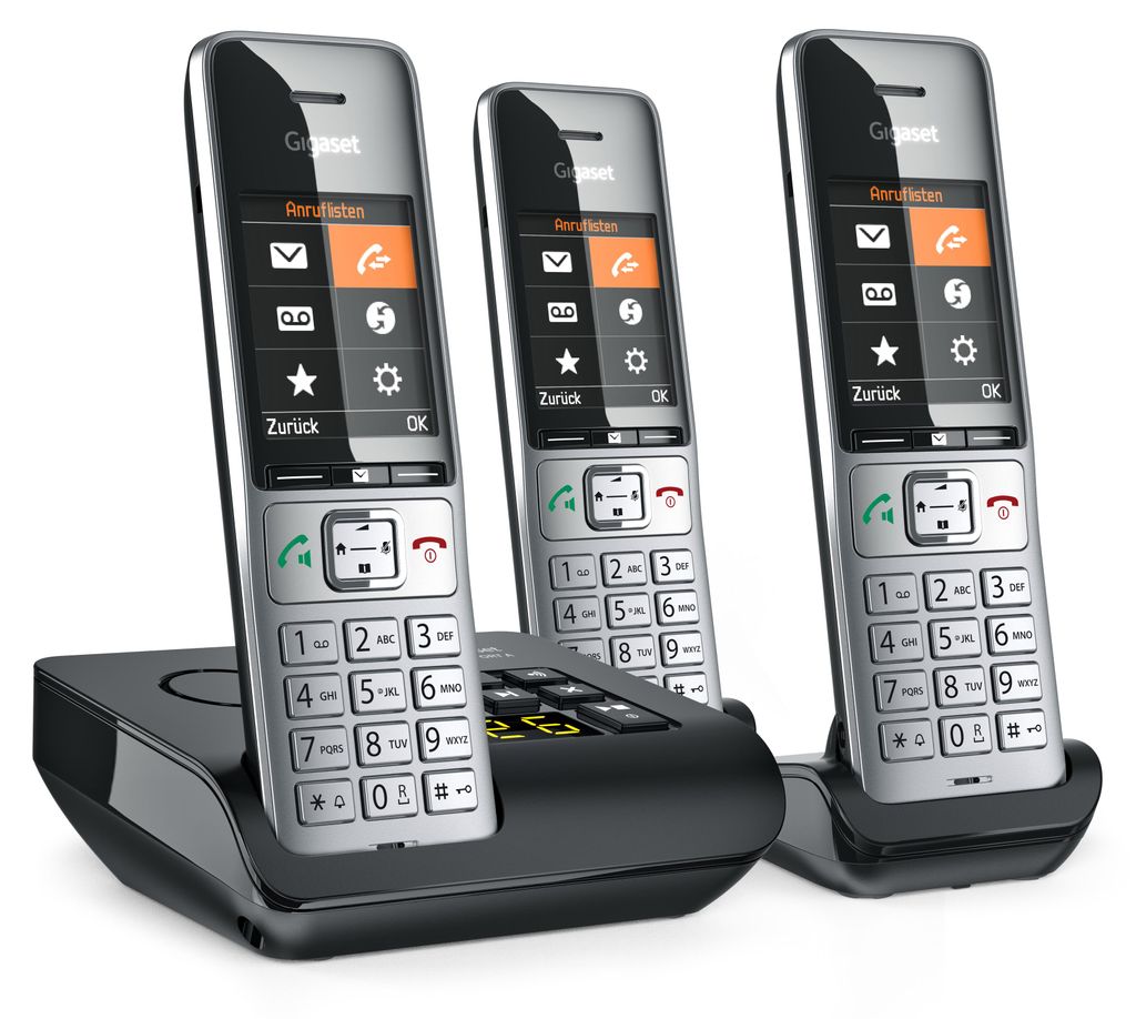 Gigaset Comfort 500A trio silber schwarz Produktbild 