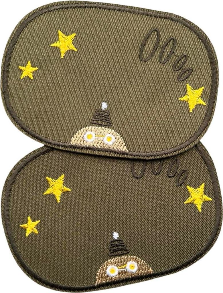 Knie-Ellbogen-Aufnäher zum Aufbügeln, UFO-Sterne, Armeegrün