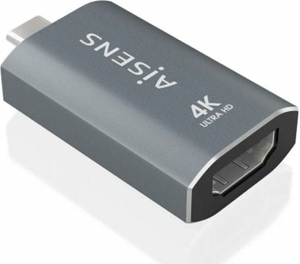 AISENS - A109-0862 - Adapter Converter Aluminium USB-C To HDMI 4K@60Hz, USB-C/M-HDMI/H, Grau