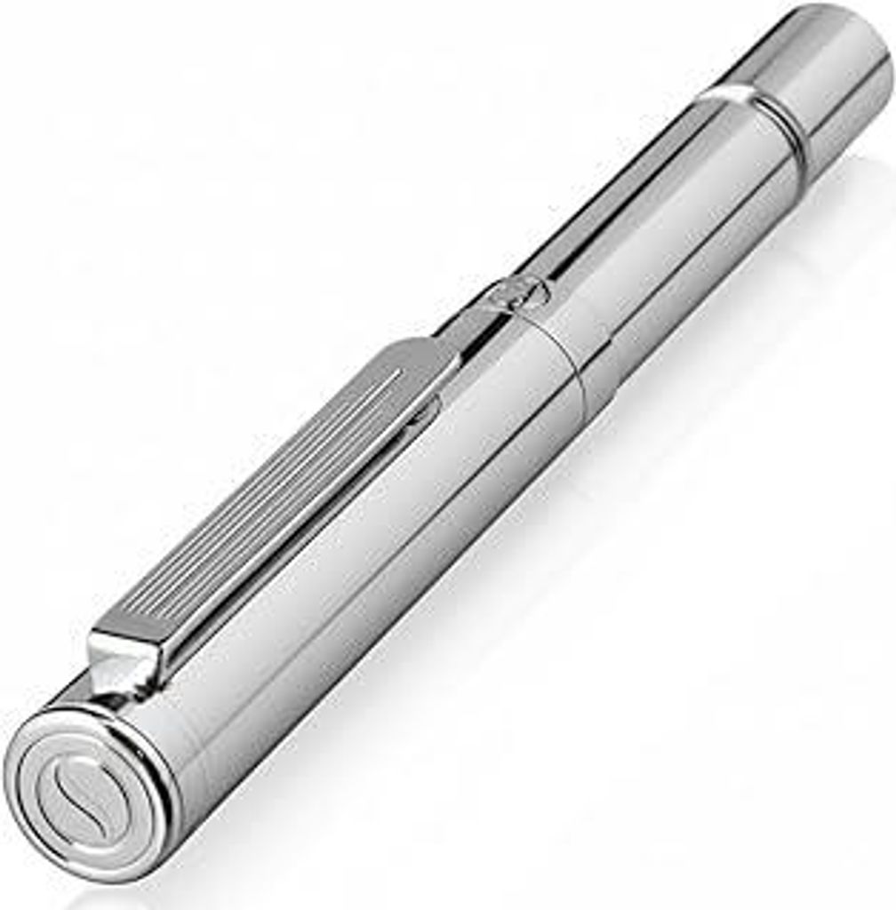 Scriveiner Tintenroller, silberfarben, verchromt, EDC Luxus, schwerer Taschenschreiber mit Chrom-Finish, angenehmes Schreiben, Geschenk für Damen ...