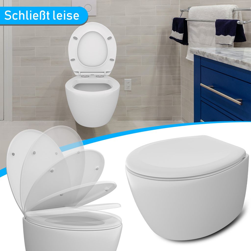 WC-Sitz mit Absenkautomatik O Form Toilettendeckel Produktbild 8