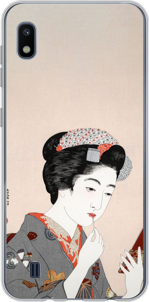 MuchoWow Handyhülle Schutzhülle Hülle für Telefoonhoesje Samsung Galaxy A10 Japanisch - Frau - Make-up - Altmodisch Silikon Softcase Handy H...