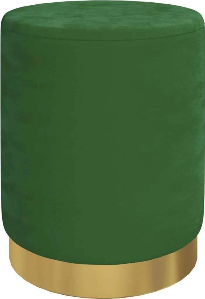 SYFAX Sgabello Rotondo in Velluto Verde con Contenitore 31x37 cm | Lusso